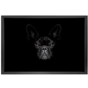 Canvas picture 5cm black frame dog 90cm x 150cm