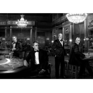 Glass picture All James Bond actors 90cm x 180cm