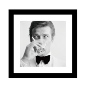 Glass picture w/frame Roger Moore 60 cm x 60cm