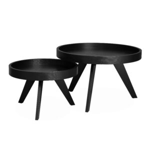 Dekorasjonsbord Ø60 H40cm sort eike finer