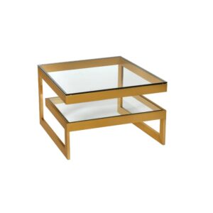 Sidebord Torino Gold / Glass 60x60x57