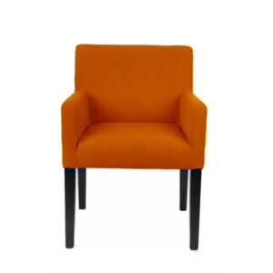 Spisestol Wien m/armlene velour Orange H84cm B57cm SH48cm