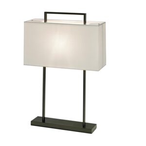 Bordlampe Aruba H65cm Firkant 2 pinner sort hvit skjerm