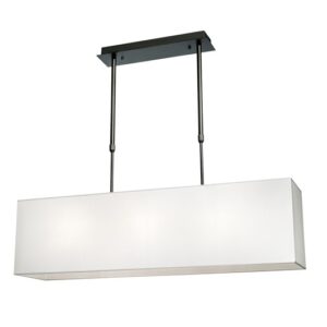 Taklampe Aruba B110cm Firkant sort hvit skjerm