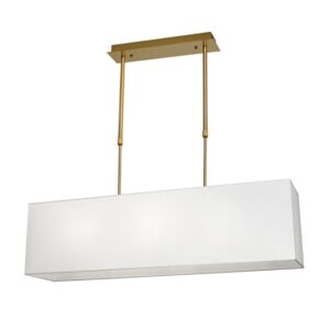 Taklampe Aruba B110cm Firkant gull hvit skjerm