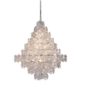 Taklampe Krakow crystal glass with steel D60 x H75CM