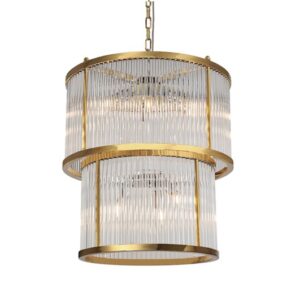 Taklampe Corona D55 x H60CM Gold clear glass