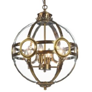 Taklampe Riga D43 x H58CM Gold clear glass