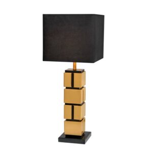 Bordlampe Sacramento Gold B28xD28xH70cm skjerm sort velur