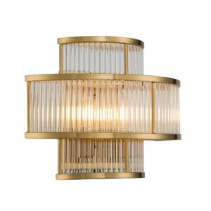 Vegg lampe Corona L35xW20xH28cm Gold clear glass