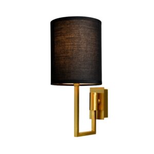 Vegg lampe Dublin L13xW18xH30CM gull med sort skjerm