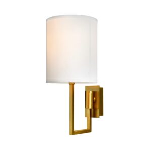 Vegg lampe Dublin L13xW18xH30CM gull med hvit skjerm