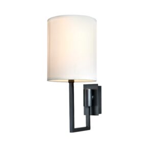 Vegg lampe Dublin L13xW18xH30CM antrasitt med hvit skjerm