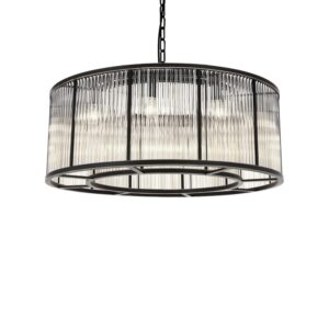 Taklampe Clinton D70 x H30CM Black clear glass