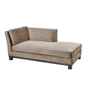 Chaise lounge Melbourne Left B185 D93 H78 velour Beige