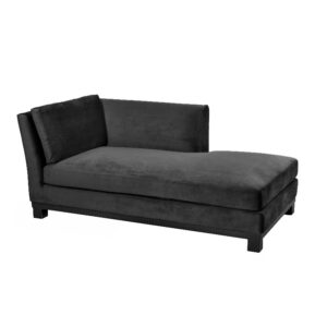 Chaise lounge Melbourne Left B185 D93 H78 velour Black