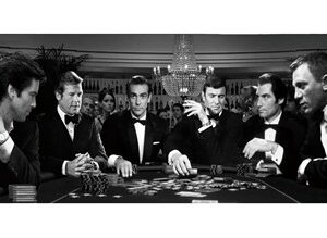 Glass picture All James Bond casino 90cm x 180cm