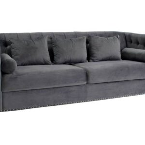 Diamond spisesofa / sofa i velour (smoked pearl)