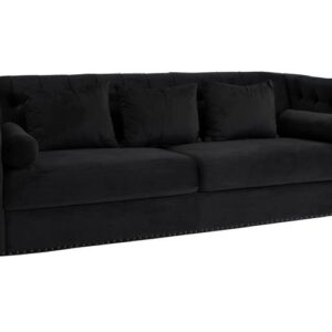 Diamond spisesofa / sofa i velour (jet black)