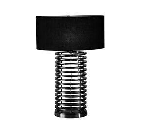 Bordlampe Milano sort h75cm med sort lin skjerm